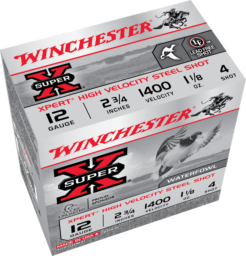 Winchester 12 Gauge Ammunition WEX12H4 2-3/4 #4 Steel Shot 1