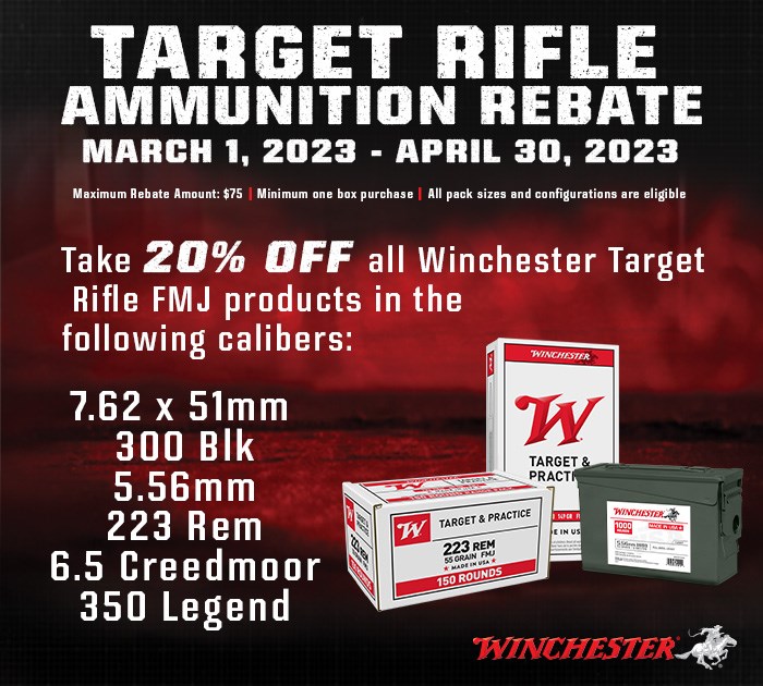 2023 Winchester Target Rifle Ammunition Rebate