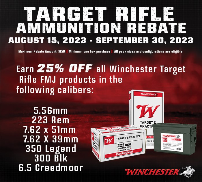 2023 Winchester Target Rifle Ammunition Rebate