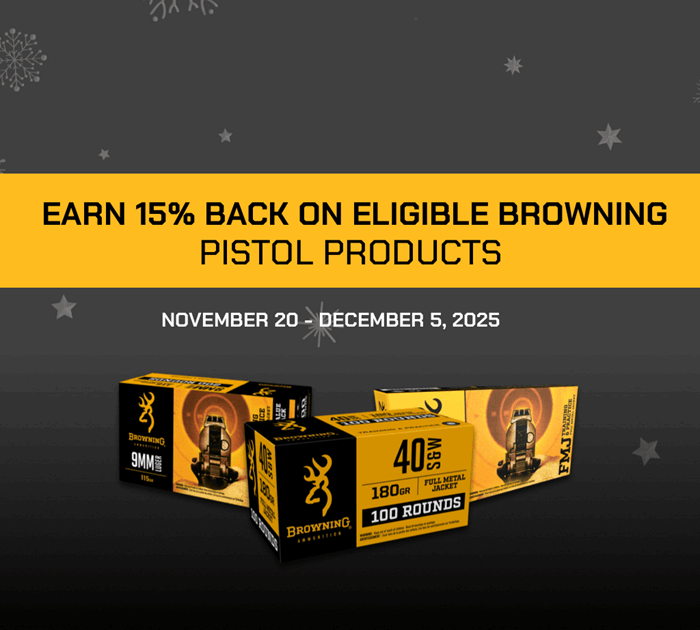 Browning Pistol Ammunition Holiday Rebate 2025