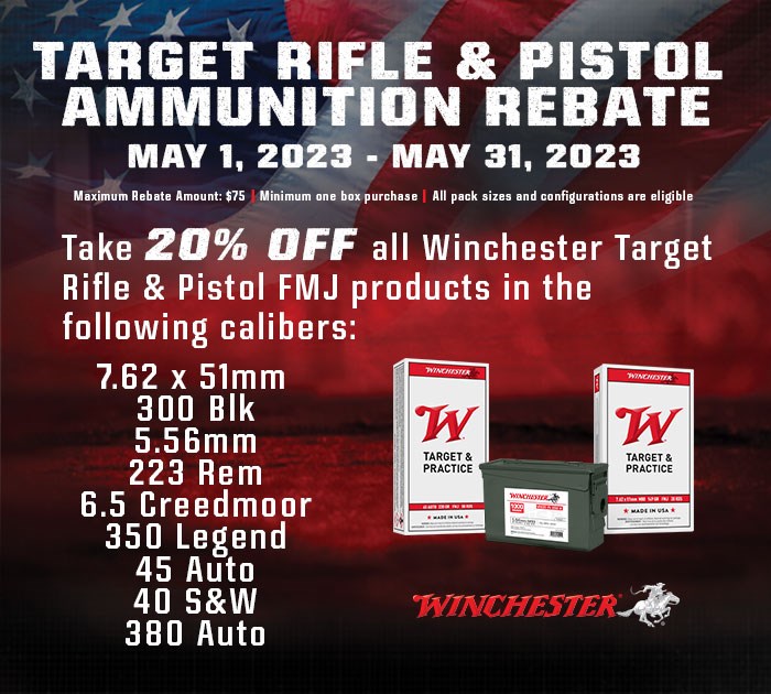 2023 Winchester Target Rifle & Pistol Ammunition Rebate